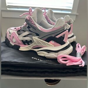 Balenciaga track sneakers (size 37) (used) pink, white, grey, black